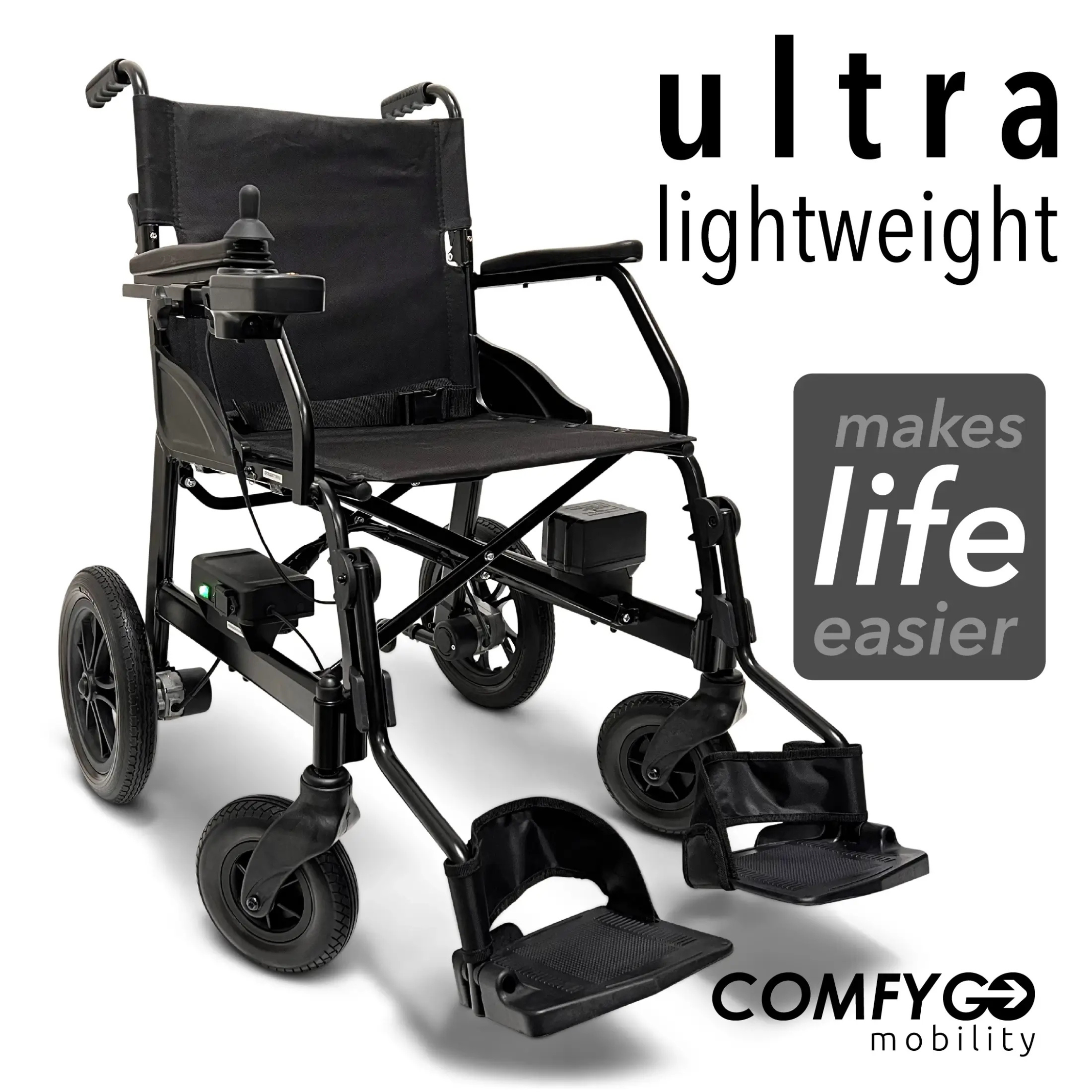 ComfyGO X-Lite 28 lb. Lightweight Manual Wheelchair Folding with Auto Detach Wheels & Replacement Parts