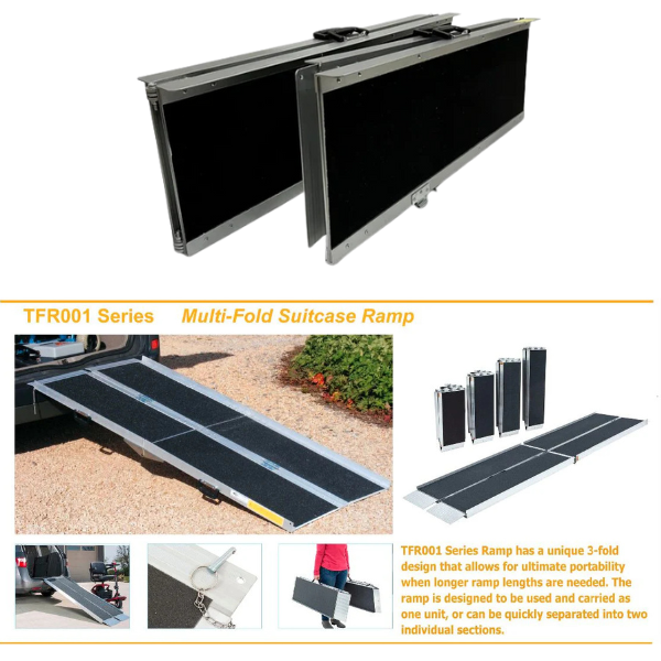 ComfyGo 7ft Suitcase Ramp Portable Non-Slip Mobility Ramp for SUVs & Vehicles