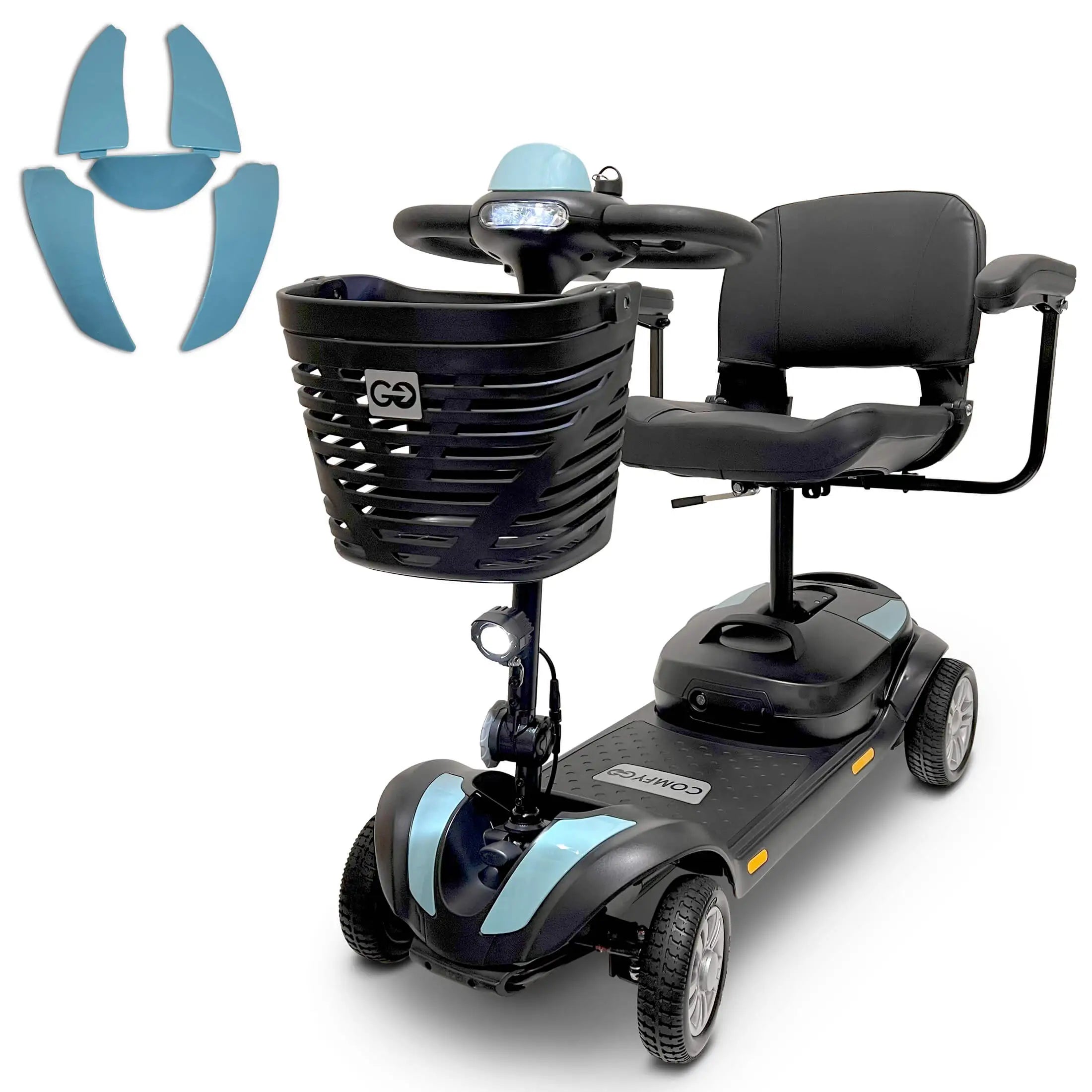 ComfyGo Z-4 Electric Mobility Scooter with Ultra Light & Quick-Detach Frame