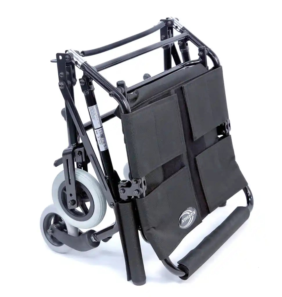 KN-TV10A Ultra-Lightweight Folding Travel Wheelchair with Aircraft-Grade Aluminum Frame and Compact Design-14.9lb