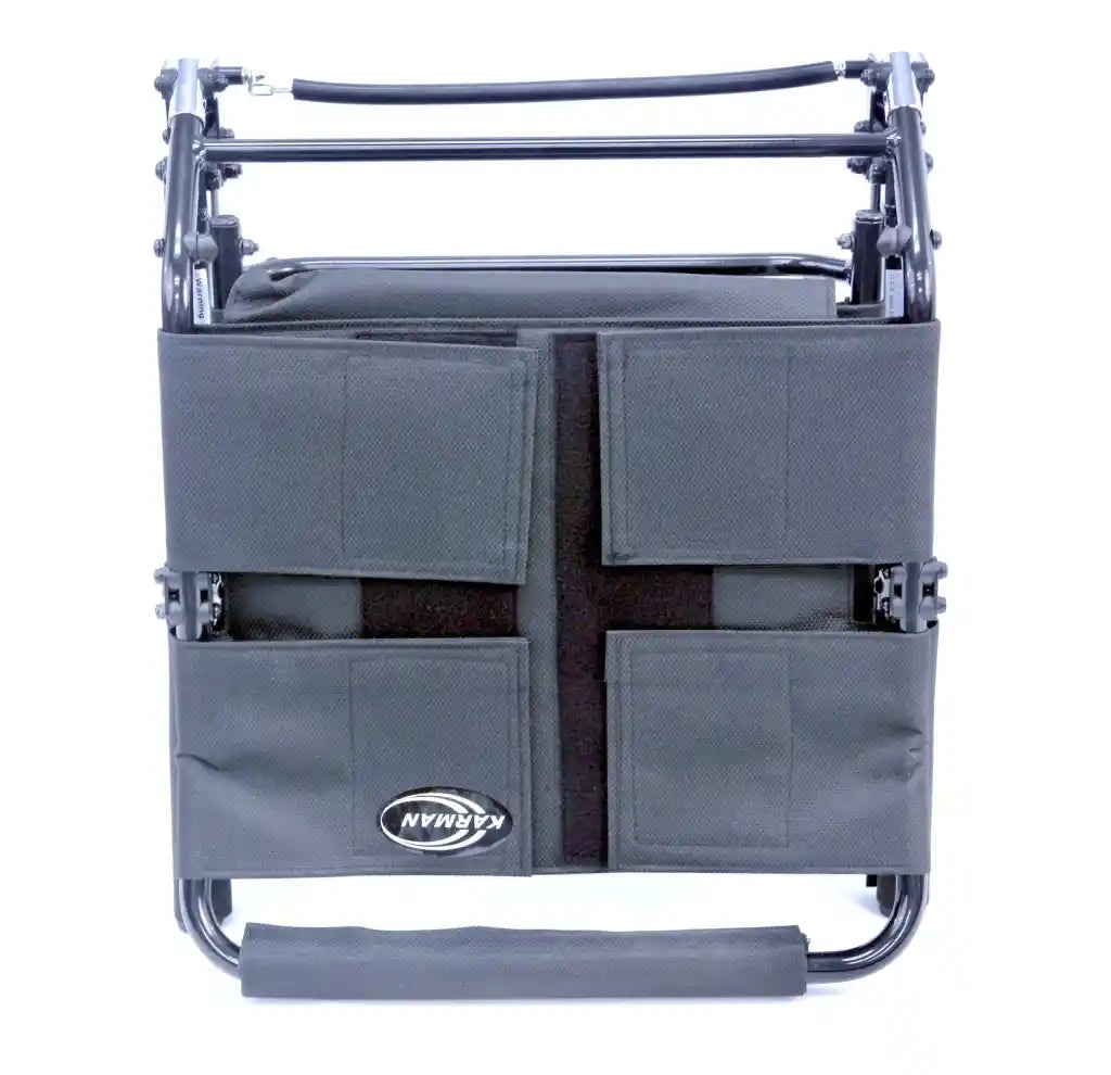 KN-TV10A Ultra-Lightweight Folding Travel Wheelchair with Aircraft-Grade Aluminum Frame and Compact Design-14.9lb