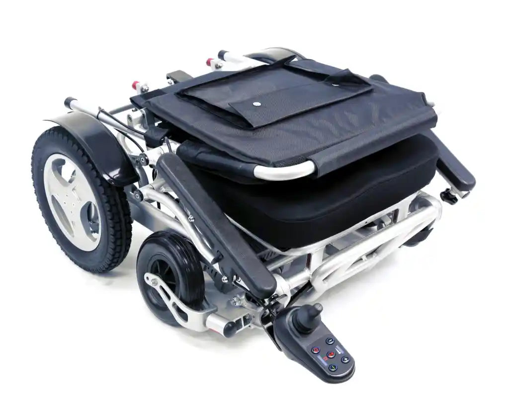Karman Tranzit Go Electric Wheelchair: Lightweight, Foldable, Brushed Silver or Black