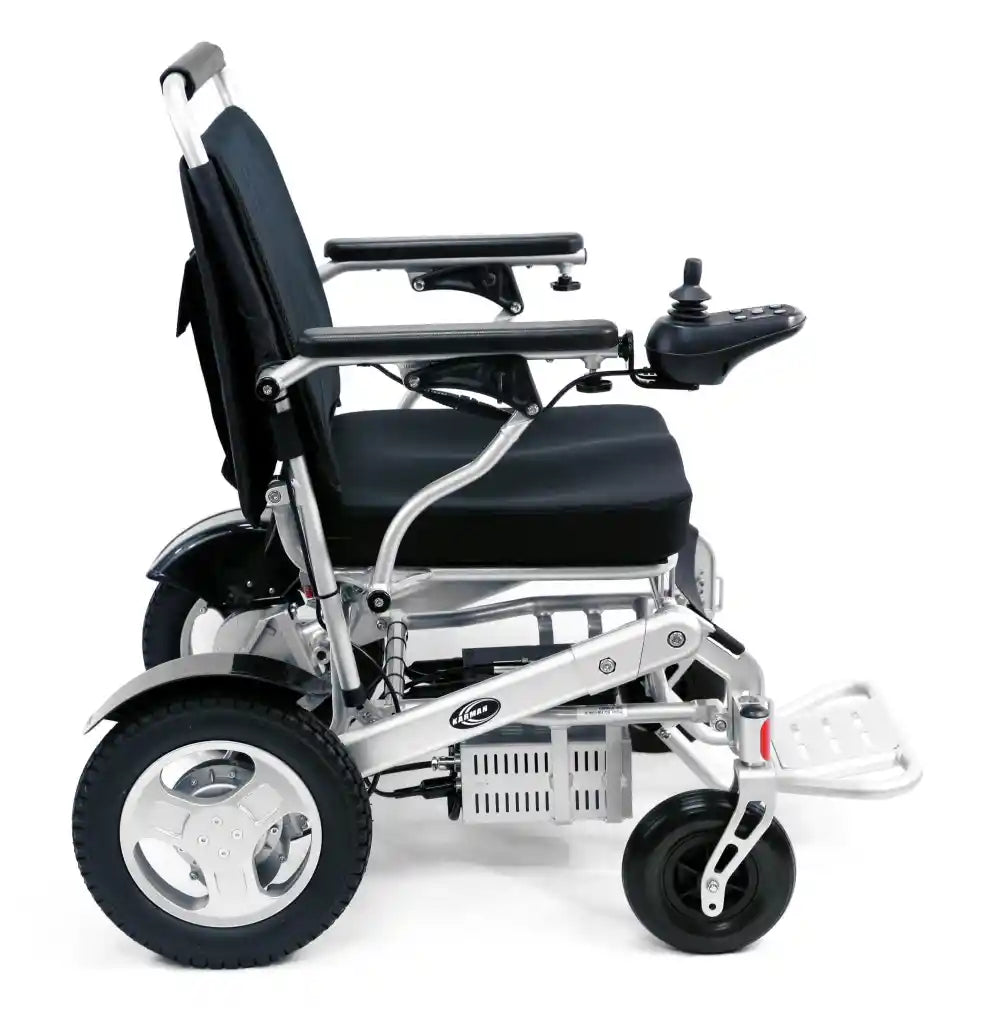 Karman Tranzit Go Electric Wheelchair: Lightweight, Foldable, Brushed Silver or Black