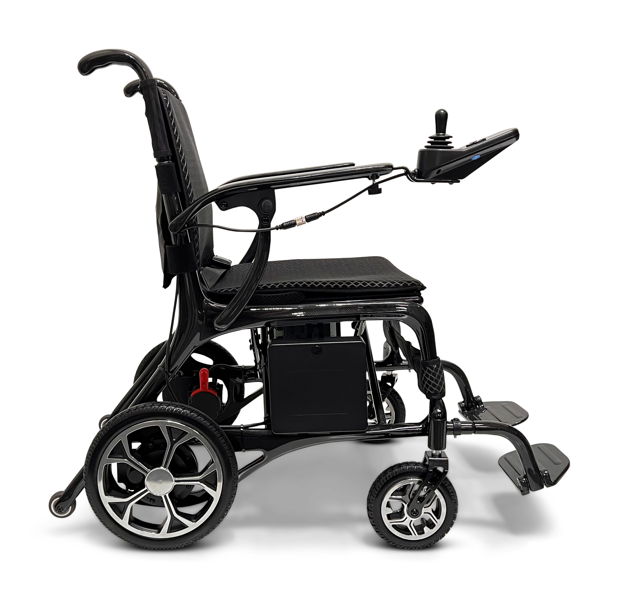 Phoenix Carbon Fiber Electric Travel Wheelchair with 360 Joystick& LCD Display
