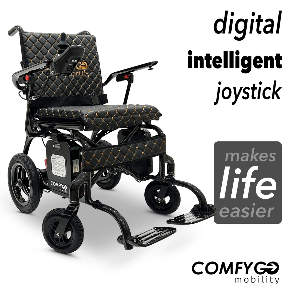 Phoenix Carbon Fiber Electric Travel Wheelchair with 360 Joystick& LCD Display