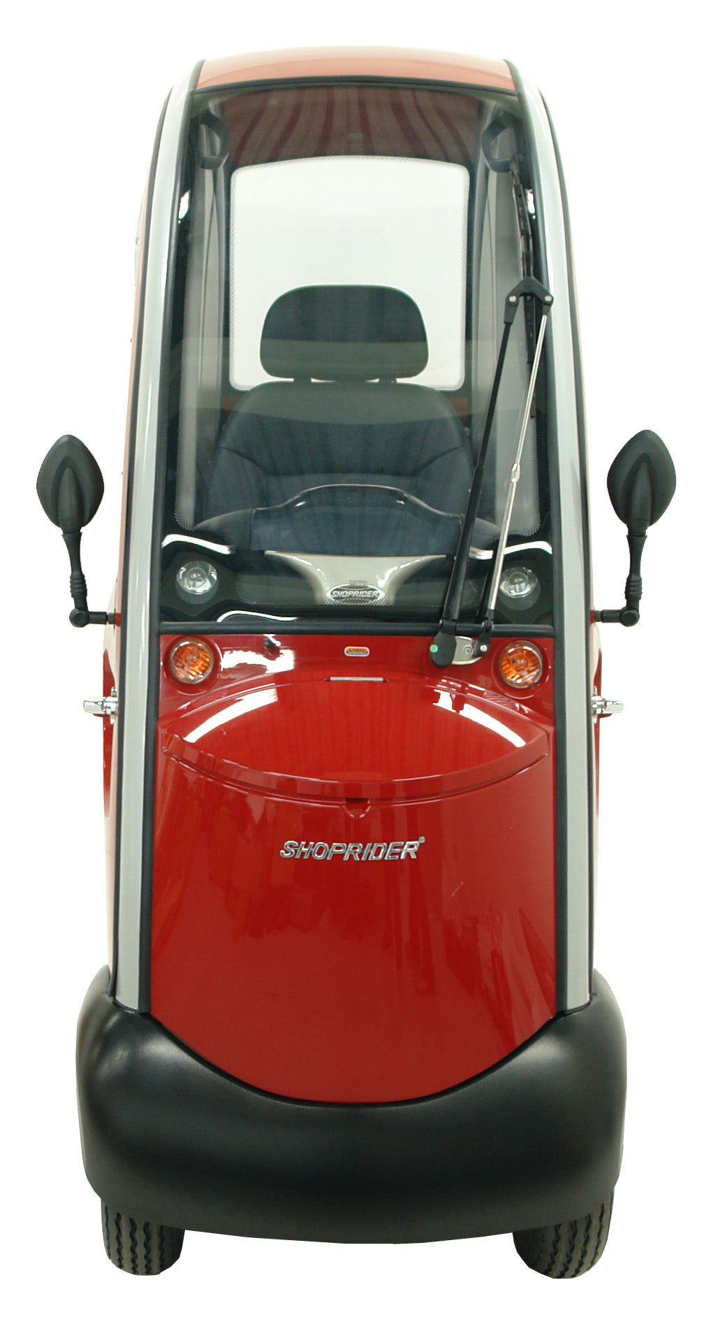 Shoprider® Flagship Cabin Scooter in Royal Blue & Luscious NY Red