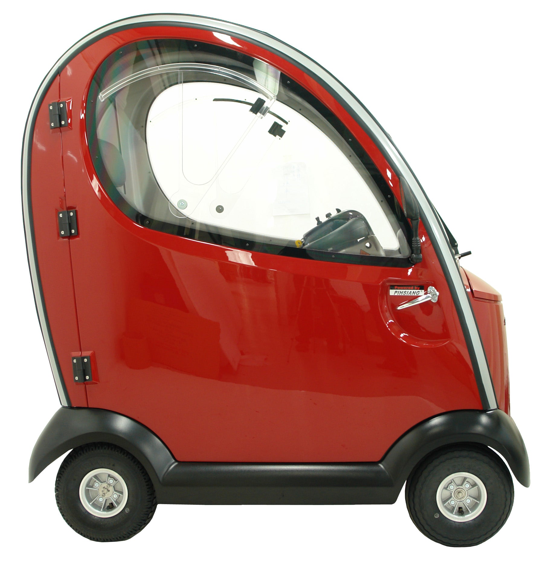 Shoprider® Flagship Cabin Scooter in Royal Blue & Luscious NY Red