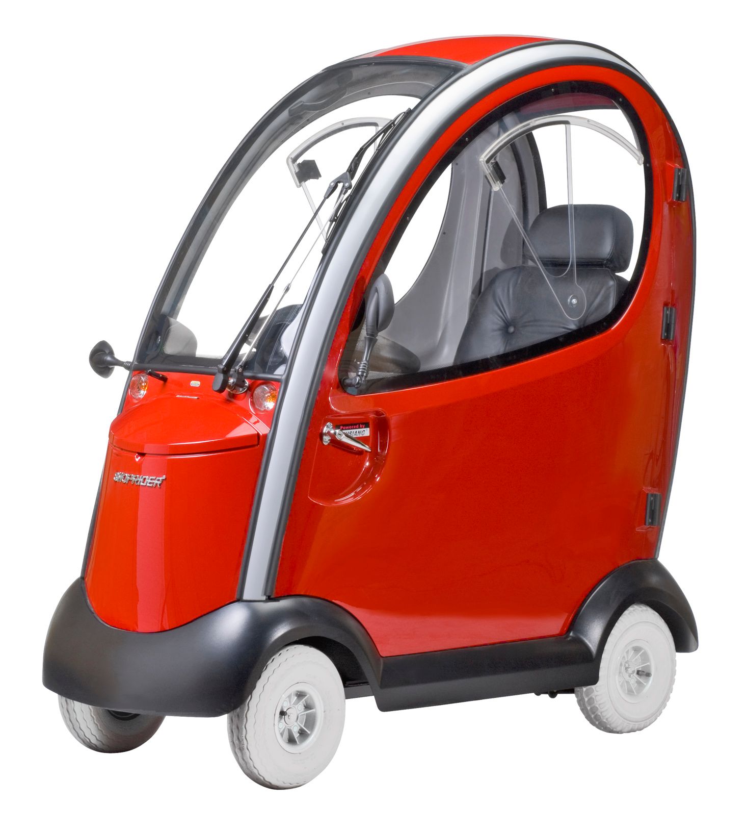 Shoprider® Flagship Cabin Scooter in Royal Blue & Luscious NY Red