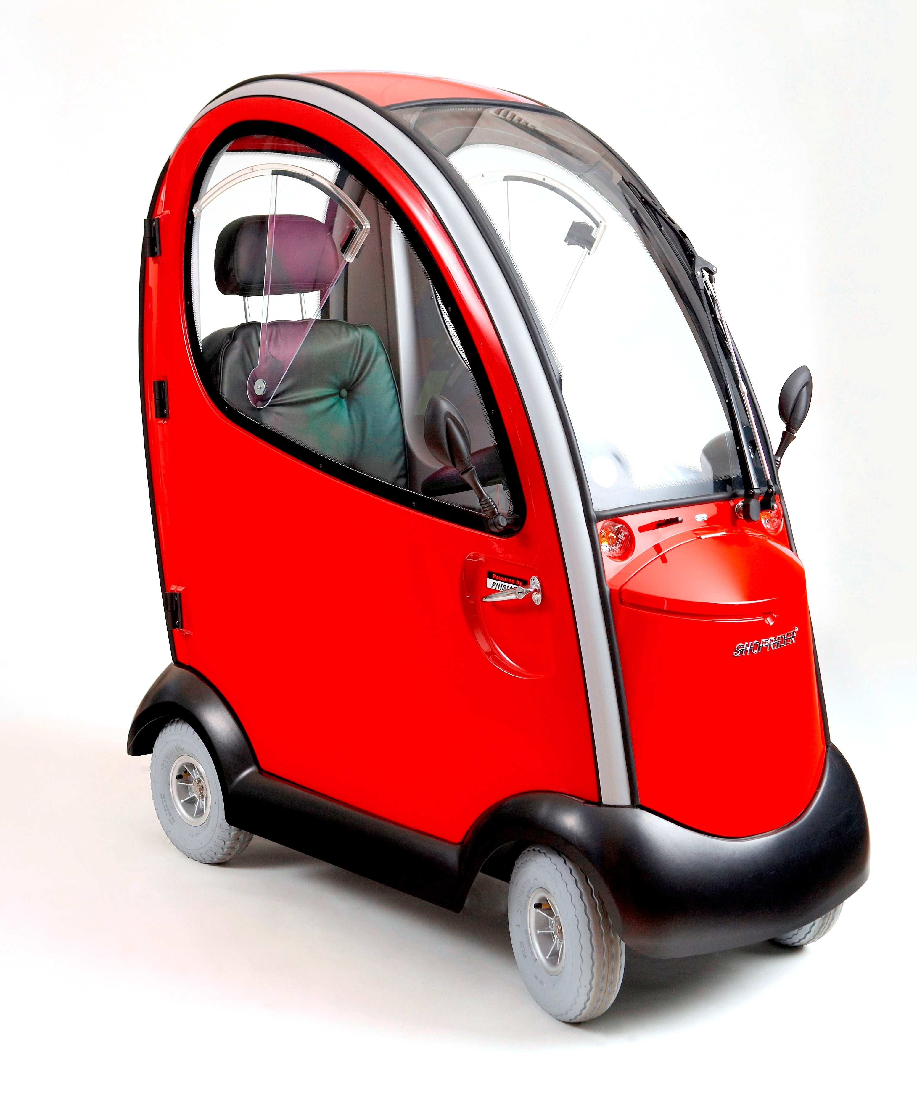 Shoprider® Flagship Cabin Scooter in Royal Blue & Luscious NY Red