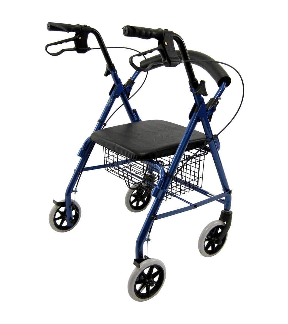 R-4100 Low Seat Rollator Loop Brakes, Padded Seat & Basket