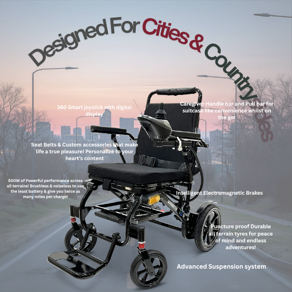 Glide Care G-5 Lightweight Foldable Electric Wheelchair for Adults