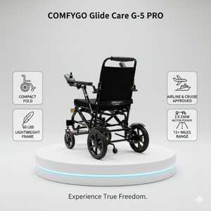 Glide Care G-5 Lightweight Foldable Electric Wheelchair for Adults