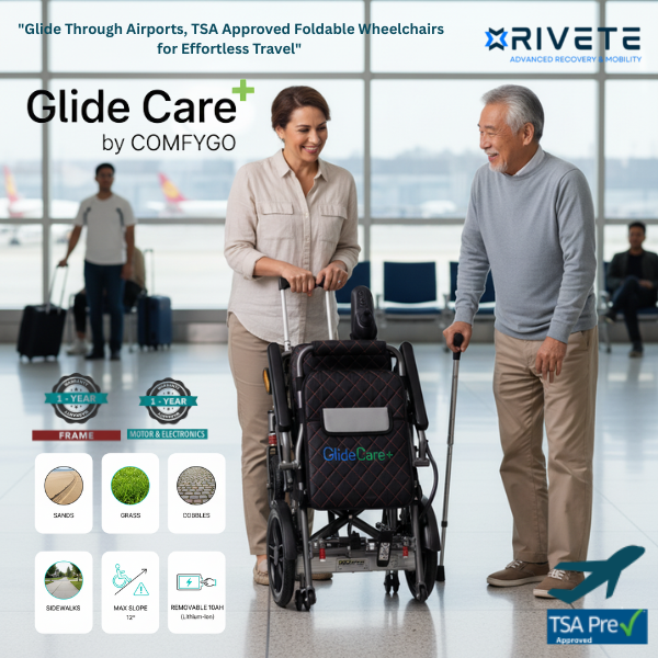 Glide Care G-5 Lightweight Foldable Electric Wheelchair for Adults