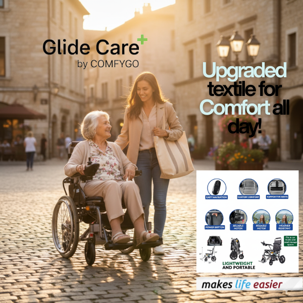 Glide Care G-5 Lightweight Foldable Electric Wheelchair for Adults