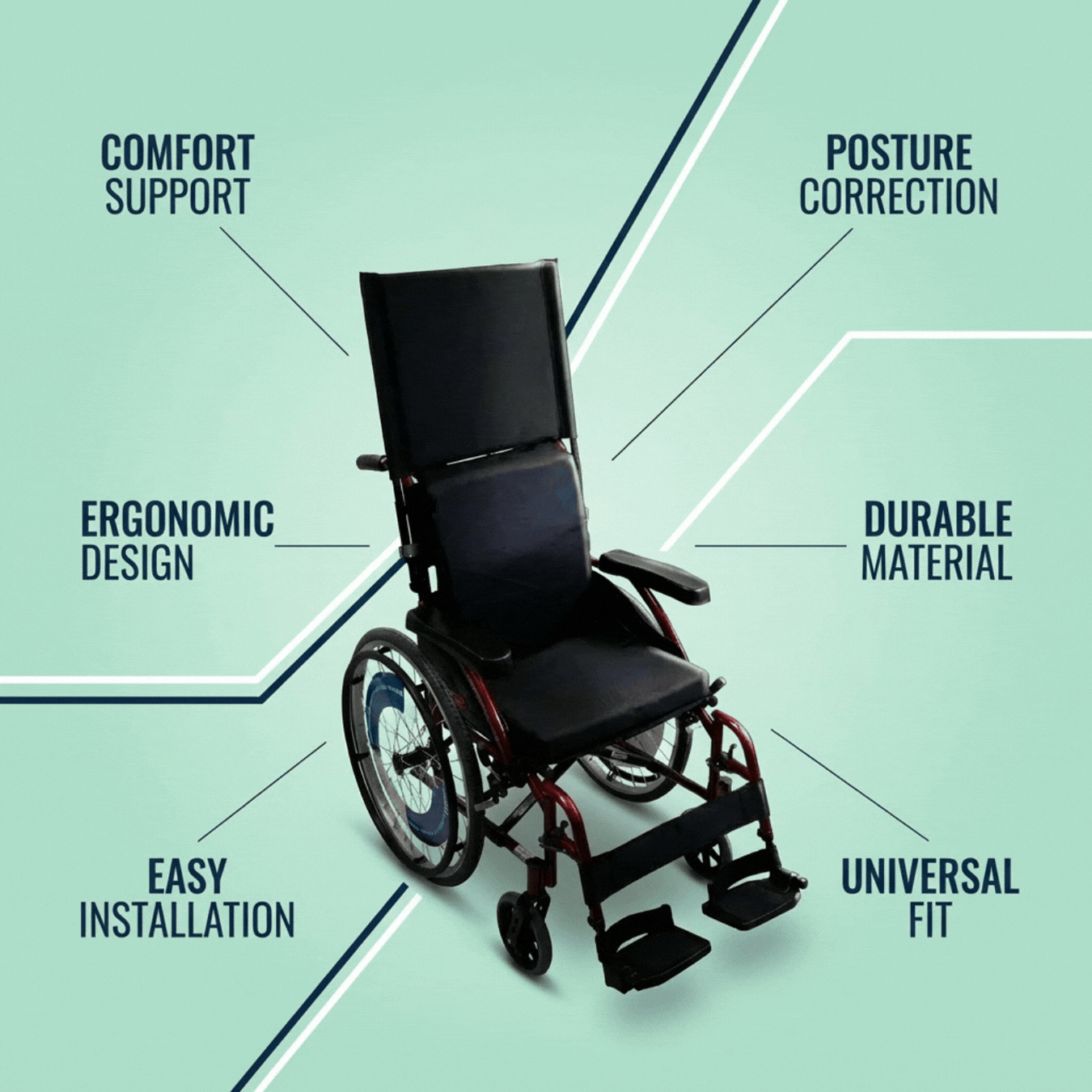 Backrest Extension Detachable and Height Adjustable with Clamp 7/8