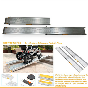 ComfyGO 8Ft Telescoping Wheelchair Ramp-Portable, Durable & Non-Slip.