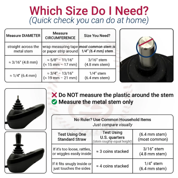 ComfyGO Joystick Handle – Sport Grip Designs for Electric Wheelchairs Universal Fit