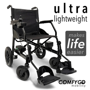 ComfyGO X-Lite 28 lb. Lightweight Manual Wheelchair Folding with Auto Detach Wheels & Replacement Parts