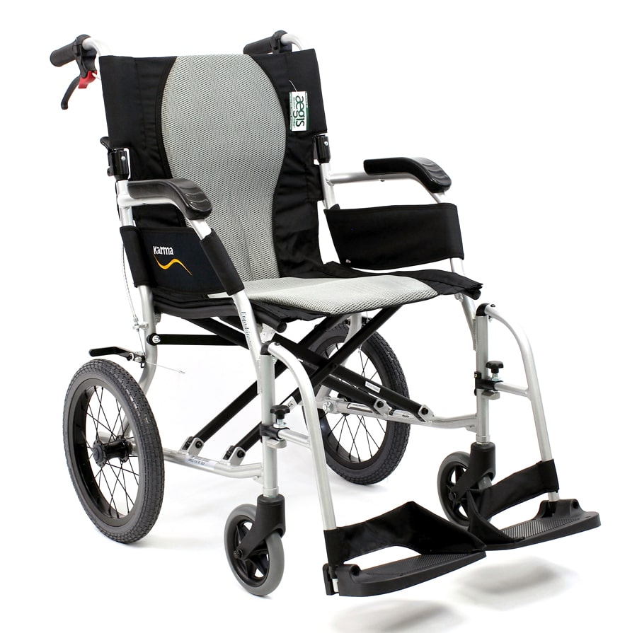 Ergo Flight Transport with swing away footrest and companion brakes