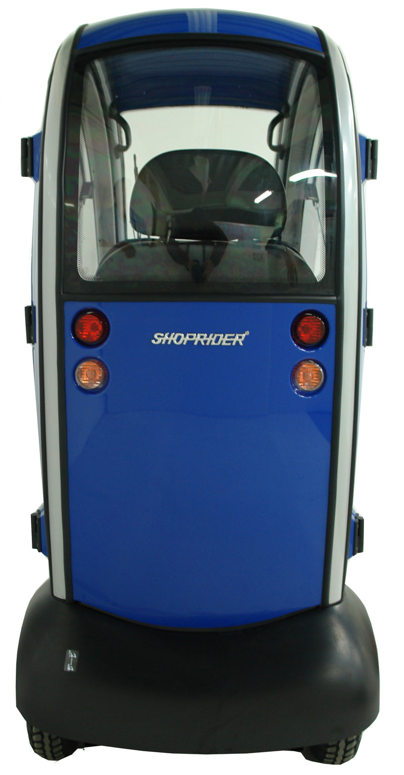 Shoprider® Flagship Cabin Scooter  in Royal Blue & Luscious NY Red