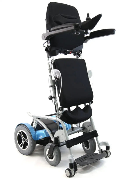 Full Powered Stand Up Chair with Tray Model XO-202  in Icy Arctic Blue