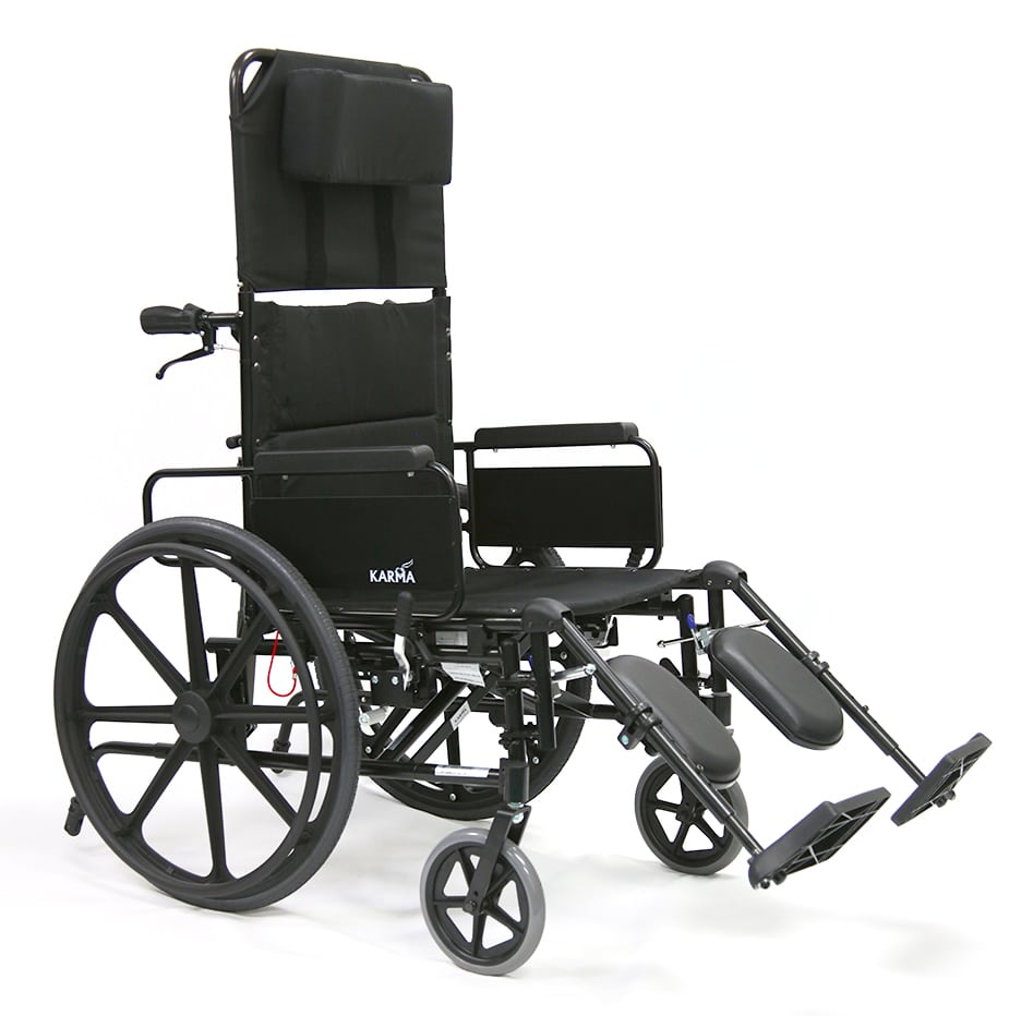 KM5000 Lightweight Reclining Wheelchair with Removable Desk Armrest