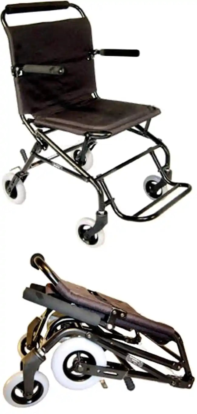 KN-TV10A Ultra-Lightweight Folding Travel Wheelchair with Aircraft-Grade Aluminum Frame and Compact Design-14.9lb