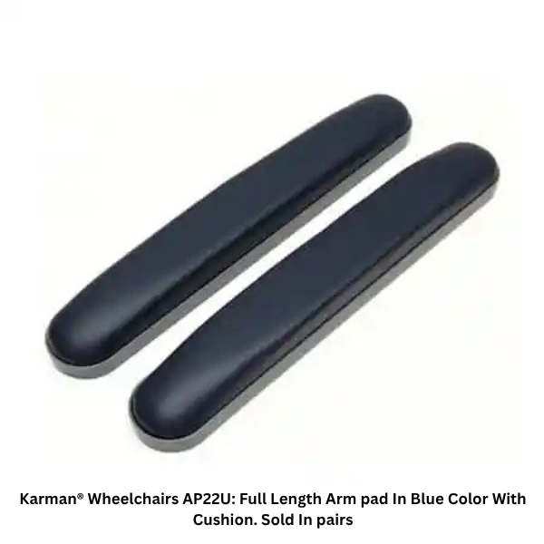 Karman® AP21 Full-Length Grey Arm Pads: Cushioned Vinyl for Wheelchairs