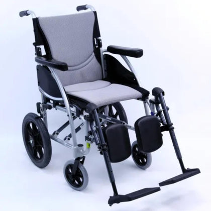 Karman® Ergonomic wheelchair S-ERGO 115 TP 22 Transport Wheelchair in Silver