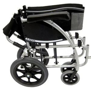 Karman® Ergonomic wheelchair S-ERGO 115 TP 22 Transport Wheelchair in Silver