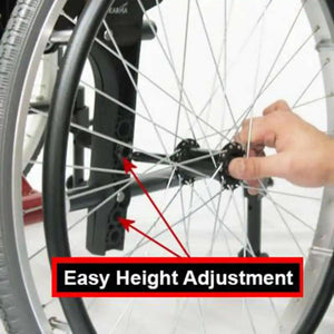 Karman® Ergonomic wheelchair S-ERGO 115 TP 22 Transport Wheelchair in Silver