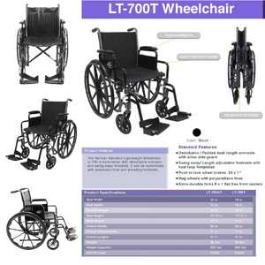 Karman KN-700T Wheelchair, Lightweight, 18