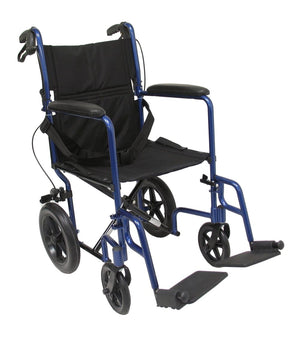 Karman LT-1000HB Lightweight 23lb. Transport Wheelchair  Hand Brakes & Foldable Frame