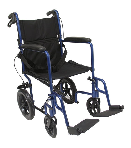 Karman LT-1000HB Lightweight 23lb. Transport Wheelchair  Hand Brakes & Foldable Frame