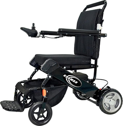 Karman Tranzit Go Electric Wheelchair: Lightweight, Foldable, Brushed Silver or Black