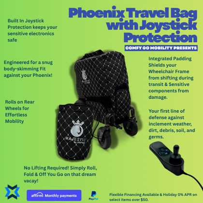 Phoenix Electric Wheelchair Travel Bag with Joystick and Controller Protection