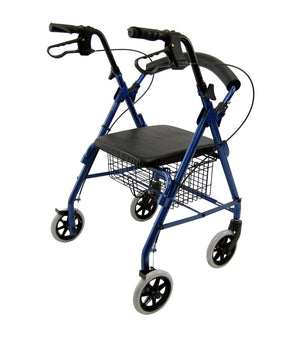 R-4100 Low Seat  Rollator Loop Brakes, Padded Seat & Basket