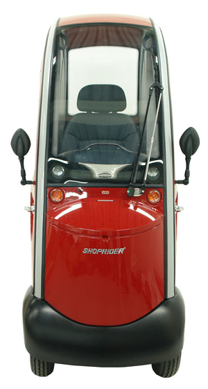 Shoprider® Flagship Cabin Scooter  in Royal Blue & Luscious NY Red