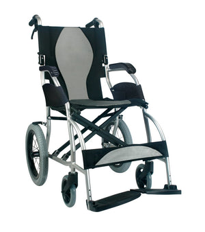 Ergo Lite & Flight Ultra Lightweight Ergonomic Transport Wheelchair Silver 16