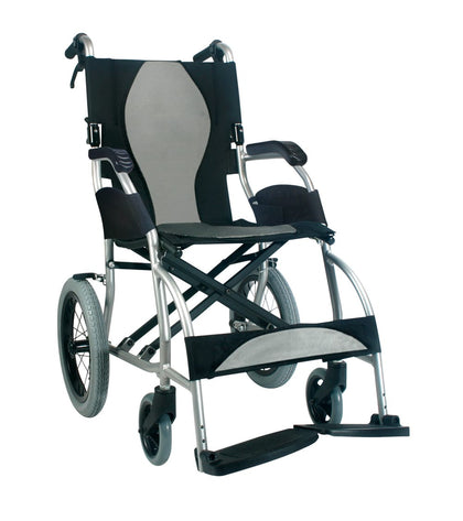 Ergo Lite & Flight Ultra Lightweight Ergonomic Transport Wheelchair Silver 16