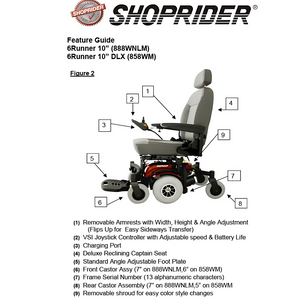 Shoprider® Swing Away Footplate Kit & R/L Pairs for Streamer & 6 Runner 14 Power Chairs